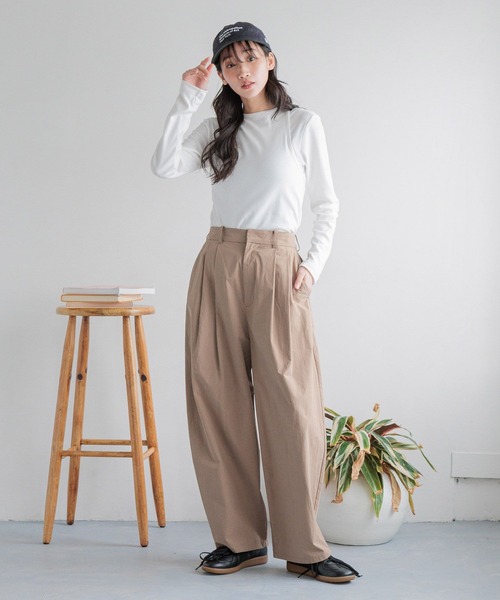 2名さま　A4サイズ ×2部　4/12まで セール】タックボリュームカーブパンツ 287446（スラックス