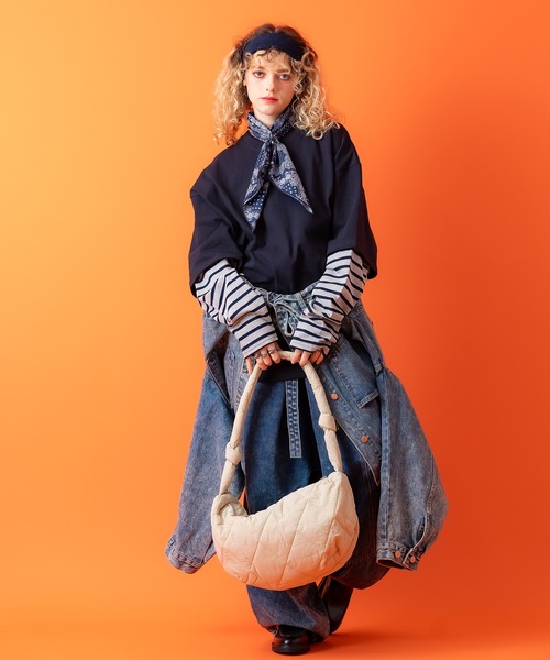 an meets zakka(アンミツザッカ)の「an meets zakka ダイヤキルティングパディングナイロンショルダーバッグ / 肩掛け バナナ バック カバン 鞄 レディース メンズ ユニセックス(ショルダーバッグ・レディース・ベージュ/アイボリー/ブラック・ONESIZE)」の21枚目の写真