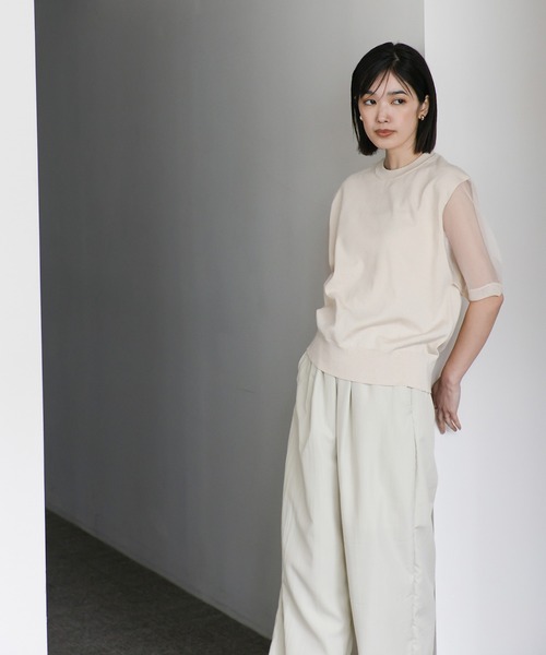 select MOCA Et(セレクトモカエト)の「【Et】Tuck Easy Pants(その他パンツ・レディース・グレイッシュベージュ/ブラック・MEDIUM/LARGE)」の17枚目の写真