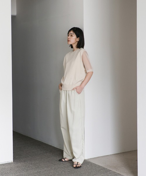 select MOCA Et(セレクトモカエト)の「【Et】Tuck Easy Pants(その他パンツ・レディース・グレイッシュベージュ/ブラック・MEDIUM/LARGE)」の15枚目の写真