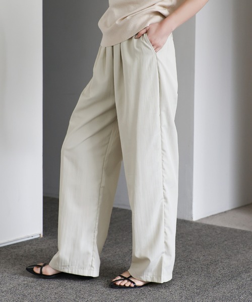 select MOCA Et(セレクトモカエト)の「【Et】Tuck Easy Pants(その他パンツ・レディース・グレイッシュベージュ/ブラック・MEDIUM/LARGE)」の13枚目の写真