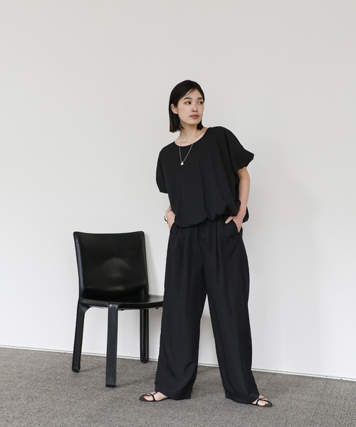 select MOCA Et(セレクトモカエト)の「【Et】Tuck Easy Pants(その他パンツ・レディース・グレイッシュベージュ/ブラック・MEDIUM/LARGE)」の8枚目の写真