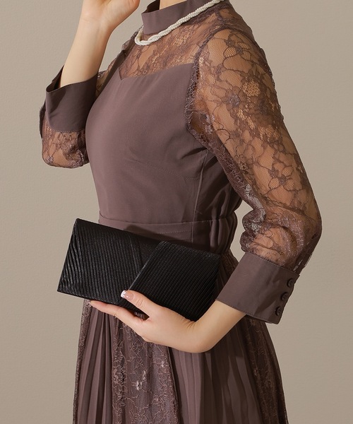 Lace Ladies(レースレディース)の「2WAY プリーツ スクエア パーティー クラッチ バッグ(クラッチバッグ・レディース・ベージュ/ブラック/シルバー・FREE)」の8枚目の写真
