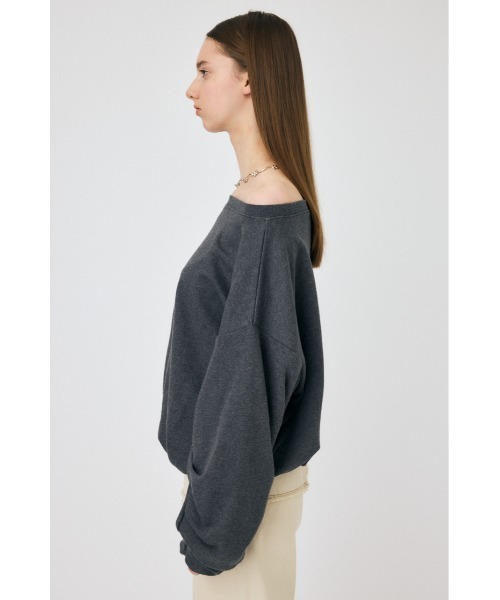 MOUSSY（マウジー）の「OFF SHOULDER スウェット（スウェット・レディース・チャコールグレー/ホワイト・FREE）」の9枚目の写真