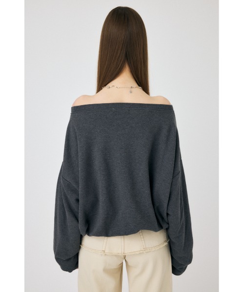 MOUSSY（マウジー）の「OFF SHOULDER スウェット（スウェット・レディース・チャコールグレー/ホワイト・FREE）」の10枚目の写真