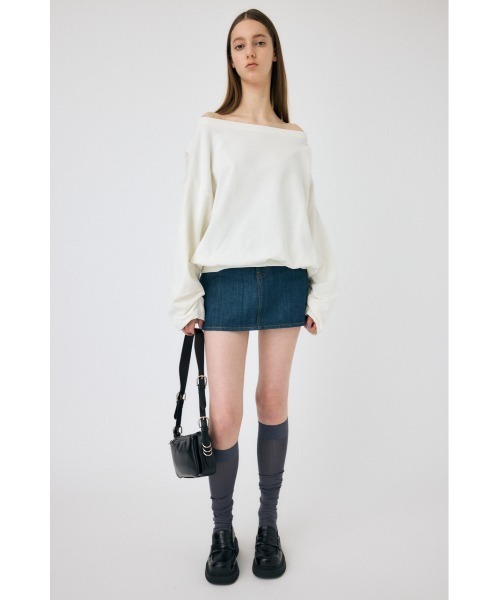 MOUSSY（マウジー）の「OFF SHOULDER スウェット（スウェット・レディース・チャコールグレー/ホワイト・FREE）」の17枚目の写真