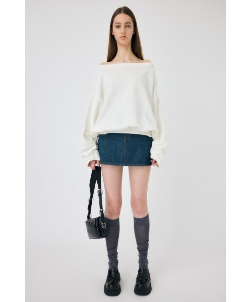 MOUSSY（マウジー）の「OFF SHOULDER スウェット（スウェット・レディース・チャコールグレー/ホワイト・FREE）」の19枚目の写真
