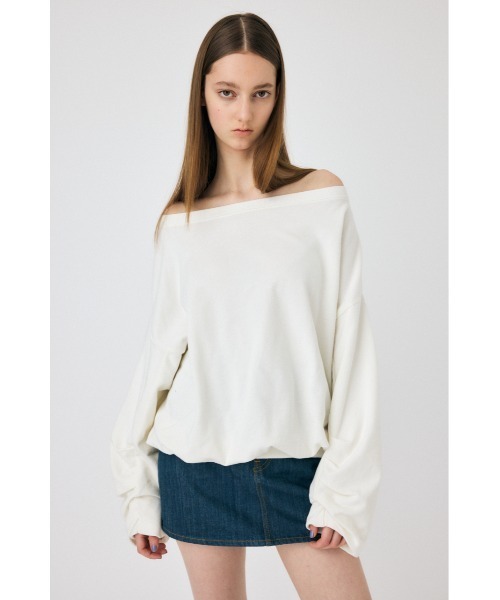 MOUSSY（マウジー）の「OFF SHOULDER スウェット（スウェット・レディース・チャコールグレー/ホワイト・FREE）」の20枚目の写真