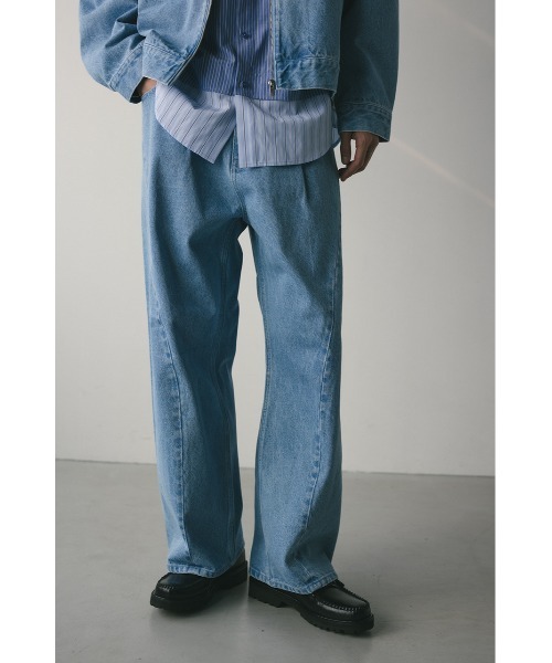 STYLEMIXER（スタイルミキサー）の「ワイドデニムパンツ（デニムパンツ・メンズ・ブラック/ライトブルー・MEDIUM/LARGE）」の2枚目の写真