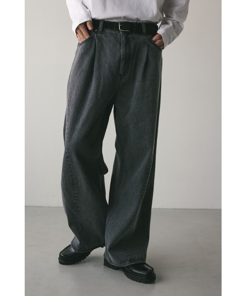 STYLEMIXER（スタイルミキサー）の「ワイドデニムパンツ（デニムパンツ・メンズ・ブラック/ライトブルー・MEDIUM/LARGE）」の5枚目の写真