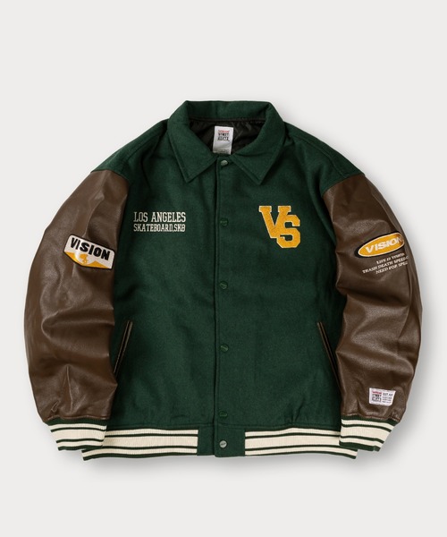 VISION STREET WEAR（ヴィジョンストリートウェア）の「【VISION STREET WEAR/ヴィジョンストリートウェア】ブランドロゴ＆アースデザイン メルトン スタジャン（スタジャン・メンズ・グリーン/ブルー/ブラック・M/L/XL）」の6枚目の写真