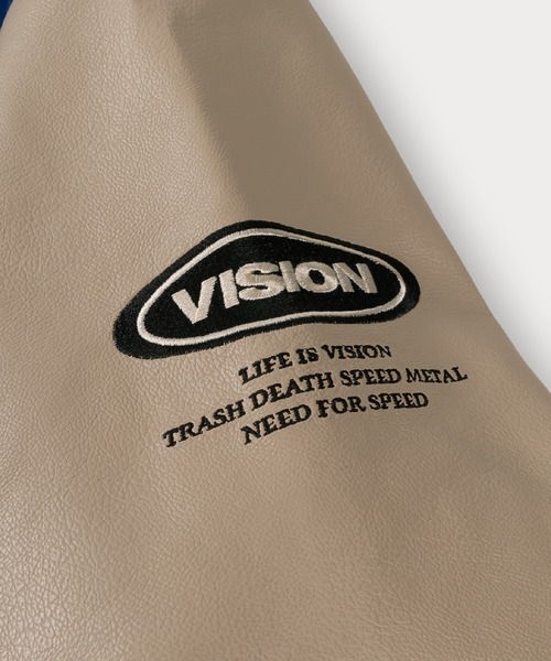 VISION STREET WEAR（ヴィジョンストリートウェア）の「【VISION STREET WEAR/ヴィジョンストリートウェア】ブランドロゴ＆アースデザイン メルトン スタジャン（スタジャン・メンズ・グリーン/ブルー/ブラック・M/L/XL）」の16枚目の写真