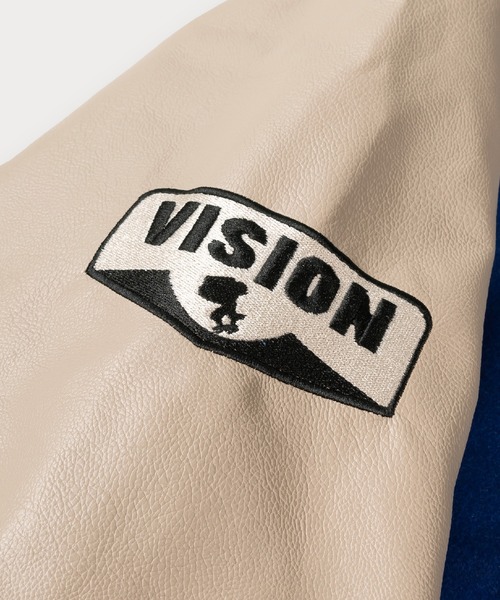 VISION STREET WEAR（ヴィジョンストリートウェア）の「【VISION STREET WEAR/ヴィジョンストリートウェア】ブランドロゴ＆アースデザイン メルトン スタジャン（スタジャン・メンズ・グリーン/ブルー/ブラック・M/L/XL）」の18枚目の写真