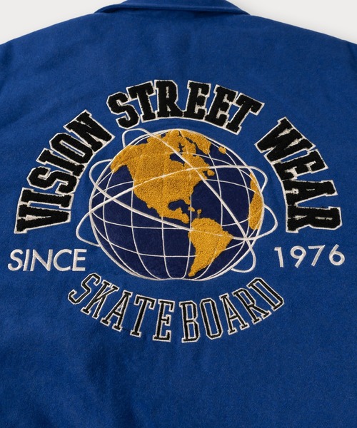 VISION STREET WEAR（ヴィジョンストリートウェア）の「【VISION STREET WEAR/ヴィジョンストリートウェア】ブランドロゴ＆アースデザイン メルトン スタジャン（スタジャン・メンズ・グリーン/ブルー/ブラック・M/L/XL）」の15枚目の写真