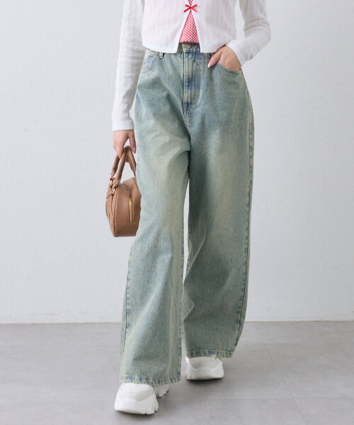 OLIVE des OLIVE(オリーブデオリーブ)の「ポケットリボンデニムパンツ(デニムパンツ・レディース・ベージュ/ブルー系その他/サックスブルー・MEDIUM/SMALL)」の11枚目の写真