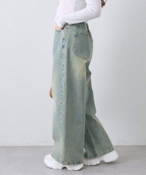 OLIVE des OLIVE(オリーブデオリーブ)の「ポケットリボンデニムパンツ(デニムパンツ・レディース・ベージュ/ブルー系その他/サックスブルー・MEDIUM/SMALL)」の13枚目の写真