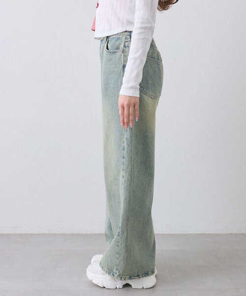 OLIVE des OLIVE(オリーブデオリーブ)の「ポケットリボンデニムパンツ(デニムパンツ・レディース・ベージュ/ブルー系その他/サックスブルー・MEDIUM/SMALL)」の20枚目の写真