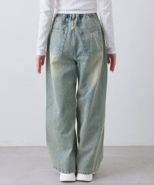 OLIVE des OLIVE(オリーブデオリーブ)の「ポケットリボンデニムパンツ(デニムパンツ・レディース・ベージュ/ブルー系その他/サックスブルー・MEDIUM/SMALL)」の21枚目の写真