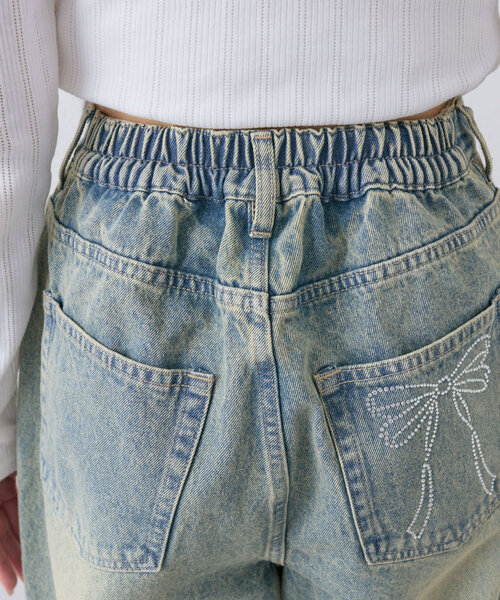 OLIVE des OLIVE(オリーブデオリーブ)の「ポケットリボンデニムパンツ(デニムパンツ・レディース・ベージュ/ブルー系その他/サックスブルー・MEDIUM/SMALL)」の22枚目の写真
