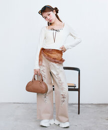 OLIVE des OLIVE | ポケットリボンデニムパンツ(デニムパンツ)