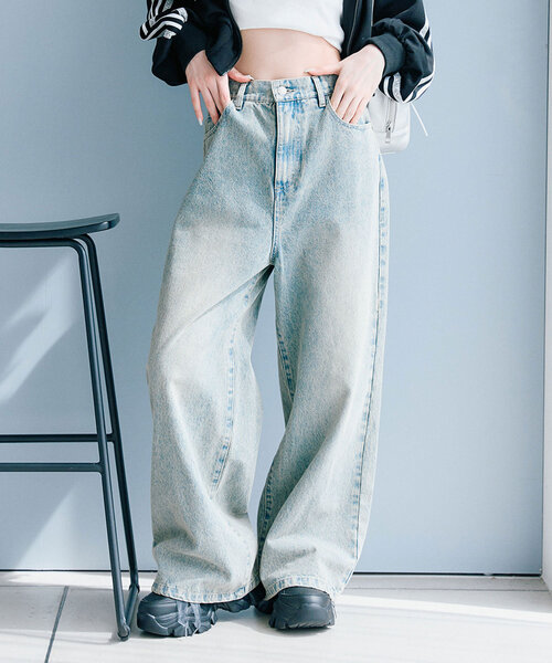 OLIVE des OLIVE(オリーブデオリーブ)の「ポケットリボンデニムパンツ(デニムパンツ・レディース・ベージュ/ブルー系その他/サックスブルー・MEDIUM/SMALL)」の3枚目の写真