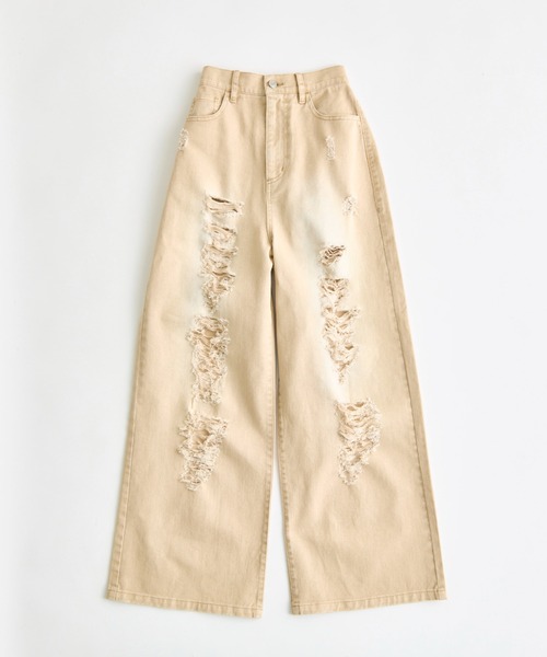 OLIVE des OLIVE(オリーブデオリーブ)の「ポケットリボンデニムパンツ(デニムパンツ・レディース・ベージュ/ブルー系その他/サックスブルー・MEDIUM/SMALL)」の8枚目の写真