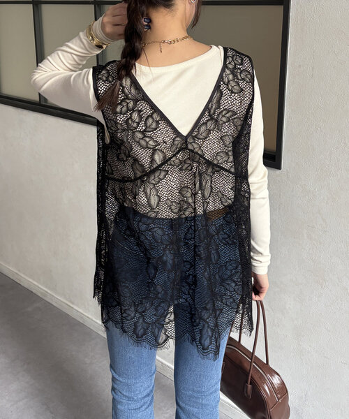 Thevon リーフパターンレース2WAYベスト Thevon.｜リーフパターンレース2WAYベスト | Rakuten Fashion