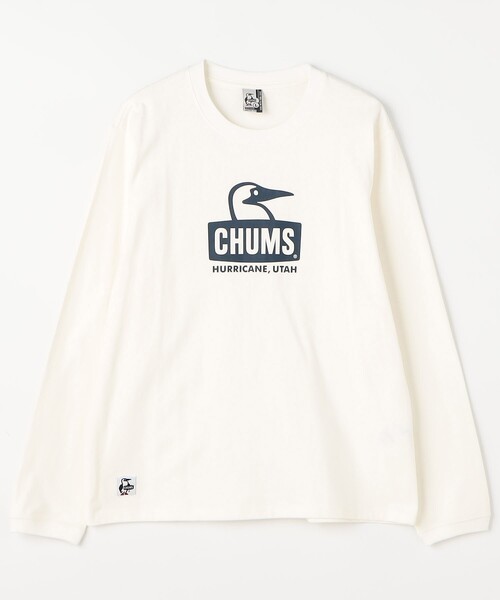 Challenge 長袖カットソー ホワイト セール】限定展開 CHUMS/チャムス ブービーフェイスロング