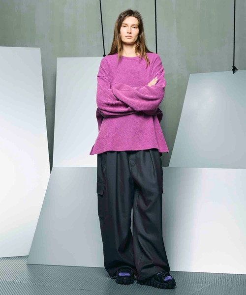 MAISON SPECIAL(メゾンスペシャル)の「《UNISEX》Prime-Over Waffle Long Sleeve T-Shirt/プライムオーバーワッフルロングスリーブTシャツ【MAISON SPECIAL/メゾンスペシャル】(Tシャツ/カットソー・メンズ・オフホワイト/パープル/ブラック・1/2)」の12枚目の写真