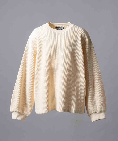 MAISON SPECIAL(メゾンスペシャル)の「《UNISEX》Prime-Over Waffle Long Sleeve T-Shirt/プライムオーバーワッフルロングスリーブTシャツ【MAISON SPECIAL/メゾンスペシャル】(Tシャツ/カットソー・メンズ・オフホワイト/パープル/ブラック・1/2)」の6枚目の写真