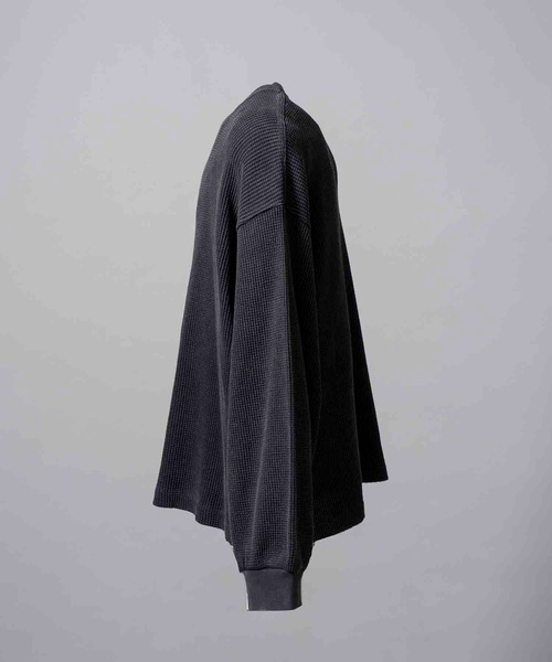 MAISON SPECIAL(メゾンスペシャル)の「《UNISEX》Prime-Over Waffle Long Sleeve T-Shirt/プライムオーバーワッフルロングスリーブTシャツ【MAISON SPECIAL/メゾンスペシャル】(Tシャツ/カットソー・メンズ・オフホワイト/パープル/ブラック・1/2)」の4枚目の写真