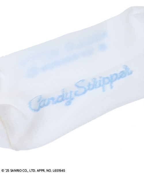 Candy Stripper（キャンディストリッパー）の「ANGEL【HELLO KITTY】SHEER HIGH ソックス（ソックス/靴下・レディース・ホワイト×ピンク/ホワイト×ブルー/ブラック・FREE）」の14枚目の写真