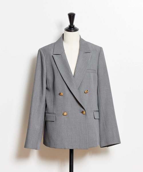 NOELA（ノエラ）の「【新色追加】ゴールドボタンダブルジャケット（テーラードジャケット・レディース・ベージュ/ネイビー/グレー/ブラウン/その他1・S/M）」の6枚目の写真