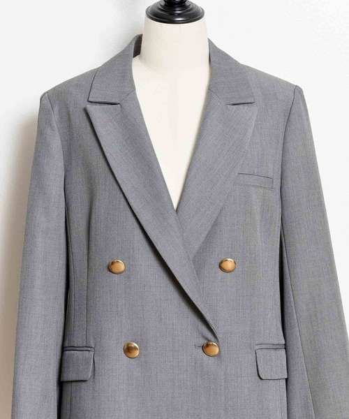 NOELA（ノエラ）の「【新色追加】ゴールドボタンダブルジャケット（テーラードジャケット・レディース・ベージュ/ネイビー/グレー/ブラウン/その他1・S/M）」の9枚目の写真