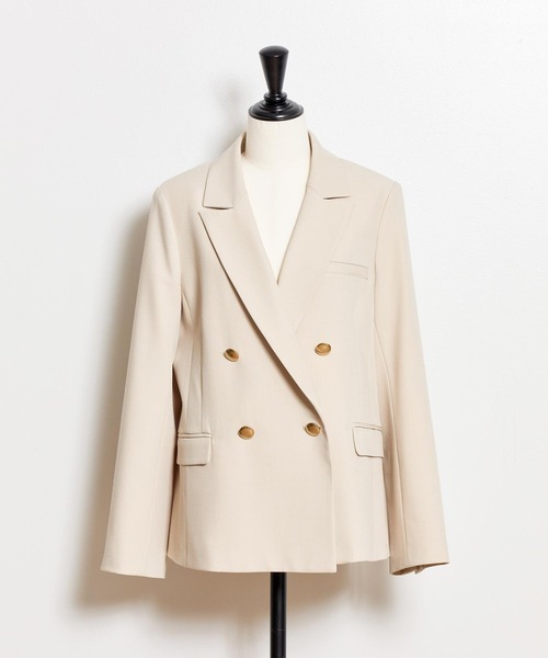 NOELA（ノエラ）の「【新色追加】ゴールドボタンダブルジャケット（テーラードジャケット・レディース・ベージュ/ネイビー/グレー/ブラウン/その他1・S/M）」の11枚目の写真
