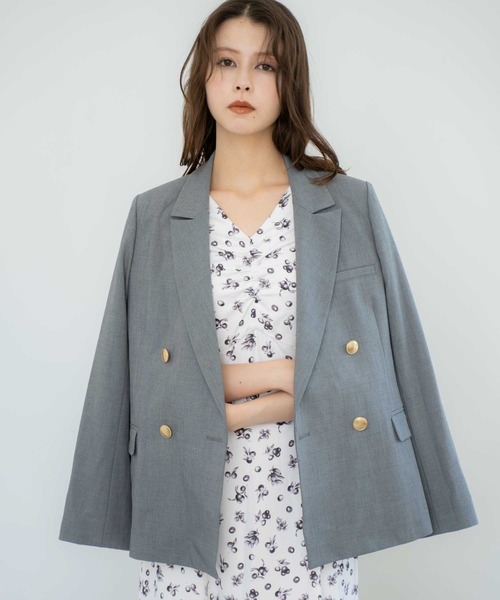 NOELA（ノエラ）の「【新色追加】ゴールドボタンダブルジャケット（テーラードジャケット・レディース・ベージュ/ネイビー/グレー/ブラウン/その他1・S/M）」の13枚目の写真