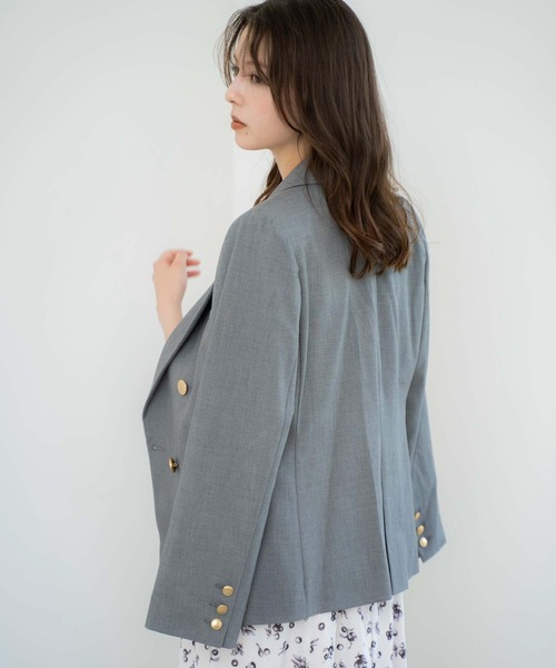 NOELA（ノエラ）の「【新色追加】ゴールドボタンダブルジャケット（テーラードジャケット・レディース・ベージュ/ネイビー/グレー/ブラウン/その他1・S/M）」の16枚目の写真