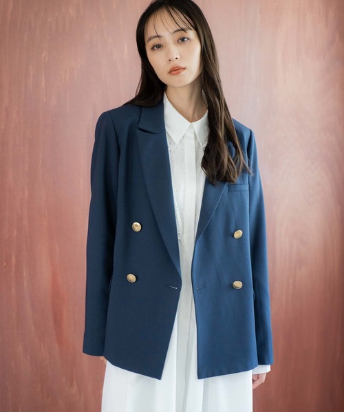 NOELA（ノエラ）の「【新色追加】ゴールドボタンダブルジャケット（テーラードジャケット・レディース・ベージュ/ネイビー/グレー/ブラウン/その他1・S/M）」の22枚目の写真
