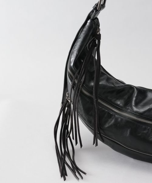 JEANASIS(ジーナシス)の「フリンジホーボーショルダー/322607(ショルダーバッグ・レディース・ブラック/ベージュ・FREE)」の12枚目の写真