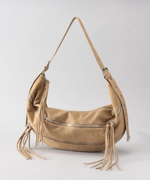 JEANASIS(ジーナシス)の「フリンジホーボーショルダー/322607(ショルダーバッグ・レディース・ブラック/ベージュ・FREE)」の5枚目の写真