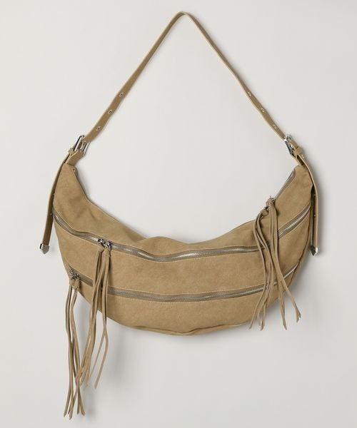 JEANASIS(ジーナシス)の「フリンジホーボーショルダー/322607(ショルダーバッグ・レディース・ブラック/ベージュ・FREE)」の7枚目の写真