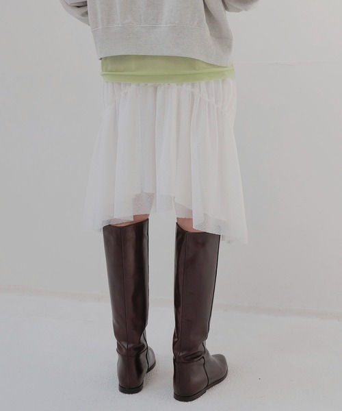 DRESSLAVE(ドレスレイブ)の「bright amunzen tulle mini skirt(ブライトアムンゼンチュールミニ丈スカート)(スカート・レディース・ホワイト/ブラック・38)」の4枚目の写真