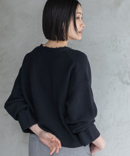 A part by（アパートバイ）の「ツイードVカーディガン（カーディガン/ボレロ・レディース・ネイビー/ブラウン系その他/オフホワイト/ライトブルー/ダークネイビー・FREE）」の22枚目の写真