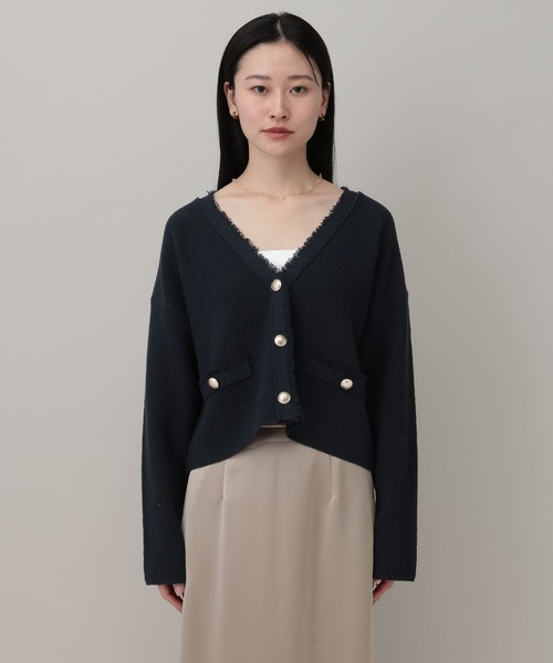 A part by（アパートバイ）の「ツイードVカーディガン（カーディガン/ボレロ・レディース・ネイビー/ブラウン系その他/オフホワイト/ライトブルー/ダークネイビー・FREE）」の15枚目の写真
