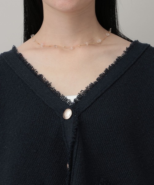 A part by（アパートバイ）の「ツイードVカーディガン（カーディガン/ボレロ・レディース・ネイビー/ブラウン系その他/オフホワイト/ライトブルー/ダークネイビー・FREE）」の12枚目の写真