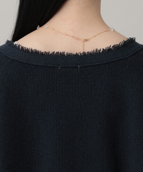 A part by（アパートバイ）の「ツイードVカーディガン（カーディガン/ボレロ・レディース・ネイビー/ブラウン系その他/オフホワイト/ライトブルー/ダークネイビー・FREE）」の11枚目の写真