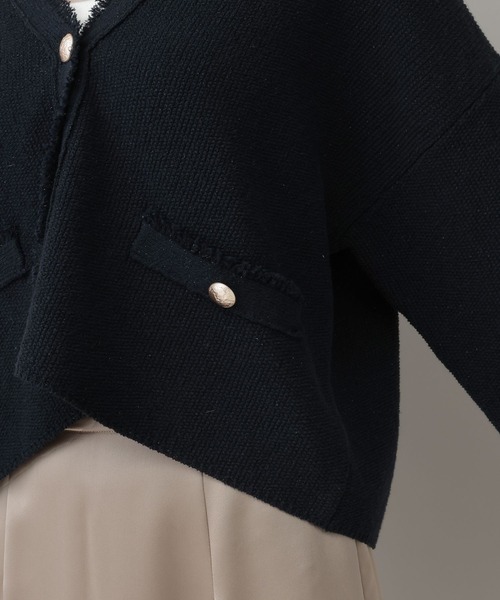 A part by（アパートバイ）の「ツイードVカーディガン（カーディガン/ボレロ・レディース・ネイビー/ブラウン系その他/オフホワイト/ライトブルー/ダークネイビー・FREE）」の9枚目の写真