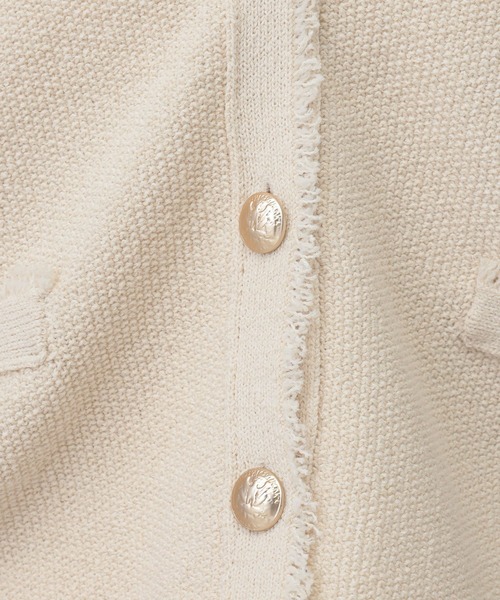 A part by（アパートバイ）の「ツイードVカーディガン（カーディガン/ボレロ・レディース・ネイビー/ブラウン系その他/オフホワイト/ライトブルー/ダークネイビー・FREE）」の8枚目の写真