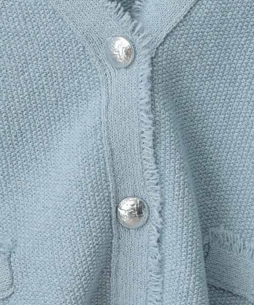 A part by（アパートバイ）の「ツイードVカーディガン（カーディガン/ボレロ・レディース・ネイビー/ブラウン系その他/オフホワイト/ライトブルー/ダークネイビー・FREE）」の7枚目の写真