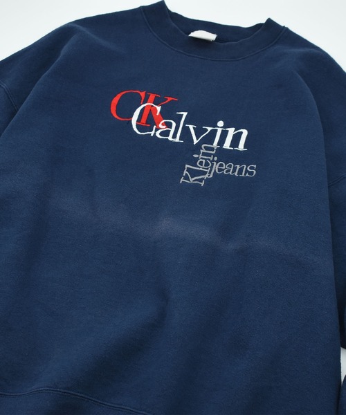 VINTAGE（ヴィンテージ）の「【ヴィンテージ古着】90’s Calvin Klein ロゴ刺繍 スウェット（スウェット・メンズ・ネイビー・X-LARGE）」の5枚目の写真